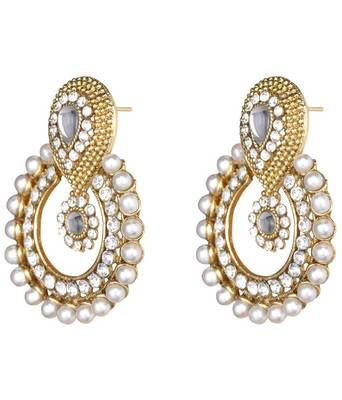 Ramleela Movie Bollywood Pearl Chandbali  Emerald   Earrings 2