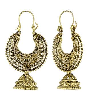 Gold Bali Hoop Jhumka   Earrings 2