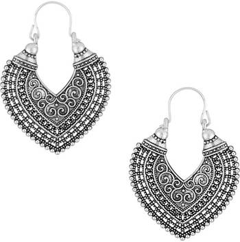 Silver Hoop Bali Earrings 1
