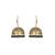 Black Emerald  Beads Golden Textured Jhumka Earring