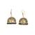 Black Emerald  Beads Golden Textured Jhumka Earring