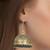 Black Emerald  Beads Golden Textured Jhumka Earring