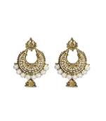 Gold Chandbali Jhumka   Earrings