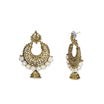 Gold Chandbali Jhumka   Earrings 2