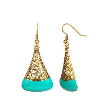 Blue Drop Textured  Earrings 2