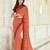 Light orange printed georgette saree with blouse
