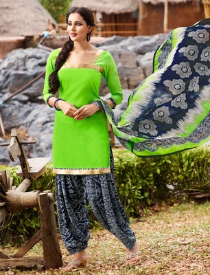 parrot green punjabi suit