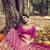 Dark rani pink embroidered silk unstitched lehenga