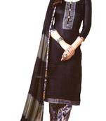 Black Embroidered Lawn Cotton Unstitched Salwar With Dupatta