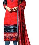 Pink Embroidered Lawn Cotton Unstitched Salwar With Dupatta