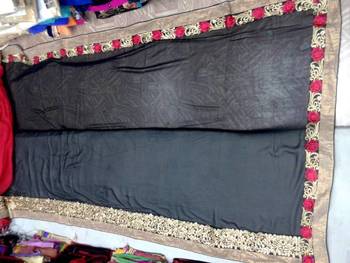 Pink Black Bollywood Sleeve saree 2