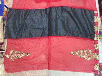 Pink Black Bollywood Sleeve saree 4