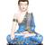 India Polyresine Sitting Buddha Idol Showpiece Blue  and  White