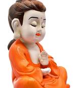India Orange Color Buddha In Meditating Posture for Gifting  and  Home Décor