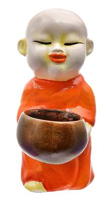 India Polyresine Standing Monks Candle Holder 1