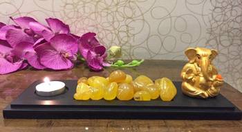 India Polyresine Ganesha  with Pebbles  and  T Lite / Best for Home Decoration 1