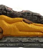 India Polyresine Sleeping Buddha with T LITES (Gold)