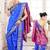 Blue woven poly cotton silk traditional nauvari-saree