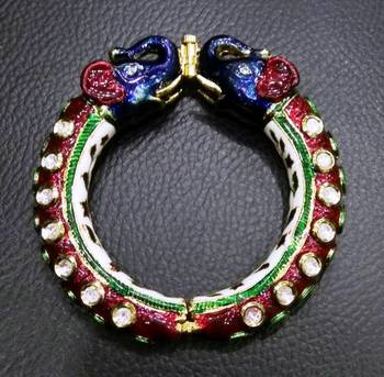Jadau Kundan Elephant Design Bangle 1