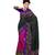 Pink printed bhagalpuri silk saree with blouse