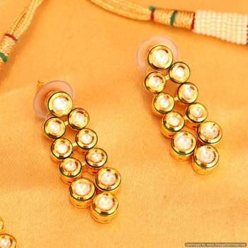 Kundan Meenakari Polki Double Line Necklace Set 2