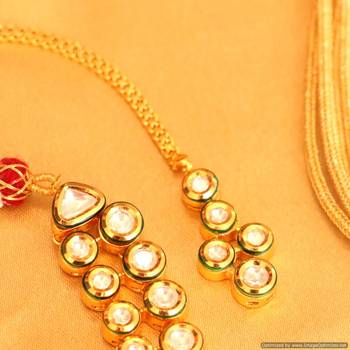 Kundan Meenakari Polki Double Line Necklace Set 3