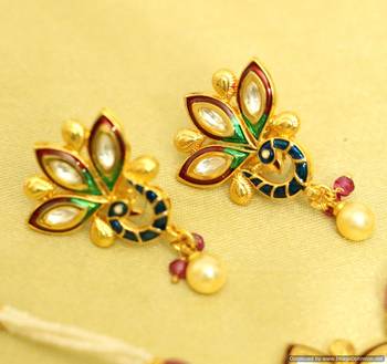 Kundan Meenakari Peacock Polki Necklace Set 3