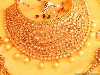 Gold Zircon   Polki bridal-sets 2