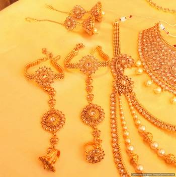 Gold Zircon   Polki bridal-sets 3