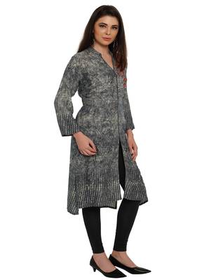Grey embroidered rayon party-wear-kurtis 2