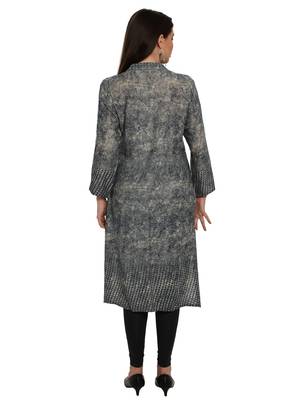 Grey embroidered rayon party-wear-kurtis 3