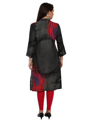Grey embroidered rayon party-wear-kurtis 2