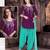 Purple embroidered cotton patiala semi-stitched suit with dupatta