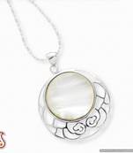 Round Shell Silver Pendant