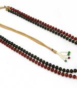 New Creation Tyre Shape Glass Coated Beads Two String Multi Color Necklace Mala