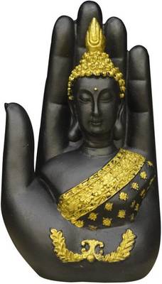 India Antique Gold & Black Palm Buddha Showpiece 1
