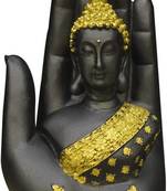 India Antique Gold & Black Palm Buddha Showpiece