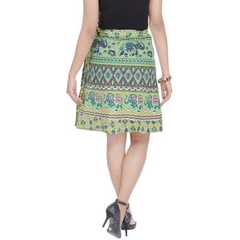 Green printed Cotton Rajasthani skirts 1