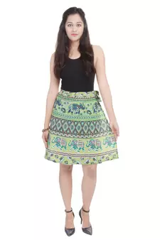 Green printed Cotton Rajasthani skirts