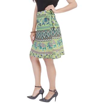 Green printed Cotton Rajasthani skirts 3