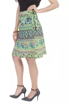 Green printed Cotton Rajasthani skirts