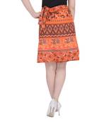 Orange printed Cotton Rajasthani skirts