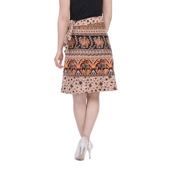 Beige printed Cotton Rajasthani skirts 1