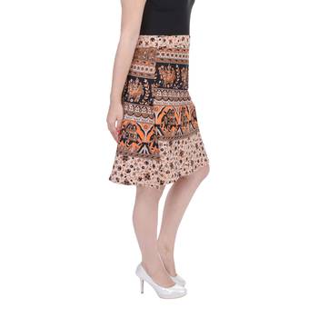 Beige printed Cotton Rajasthani skirts 3