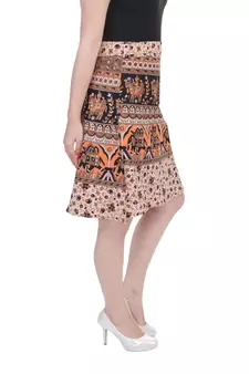 Beige printed Cotton Rajasthani skirts