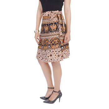 Beige printed Cotton Rajasthani skirts 3
