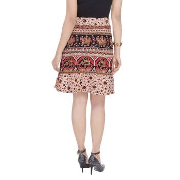 Beige printed Cotton Rajasthani skirts 1