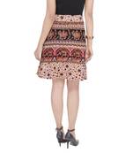 Beige printed Cotton Rajasthani skirts