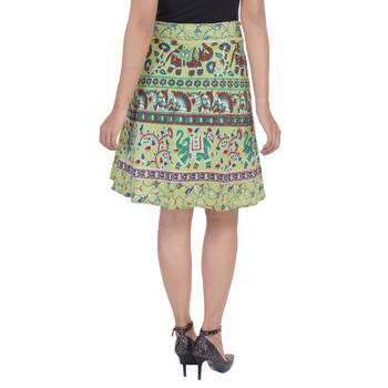 Green printed Cotton Rajasthani skirts 1