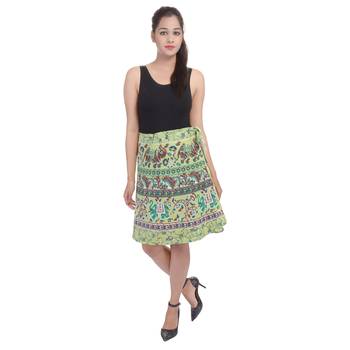 Green printed Cotton Rajasthani skirts 2